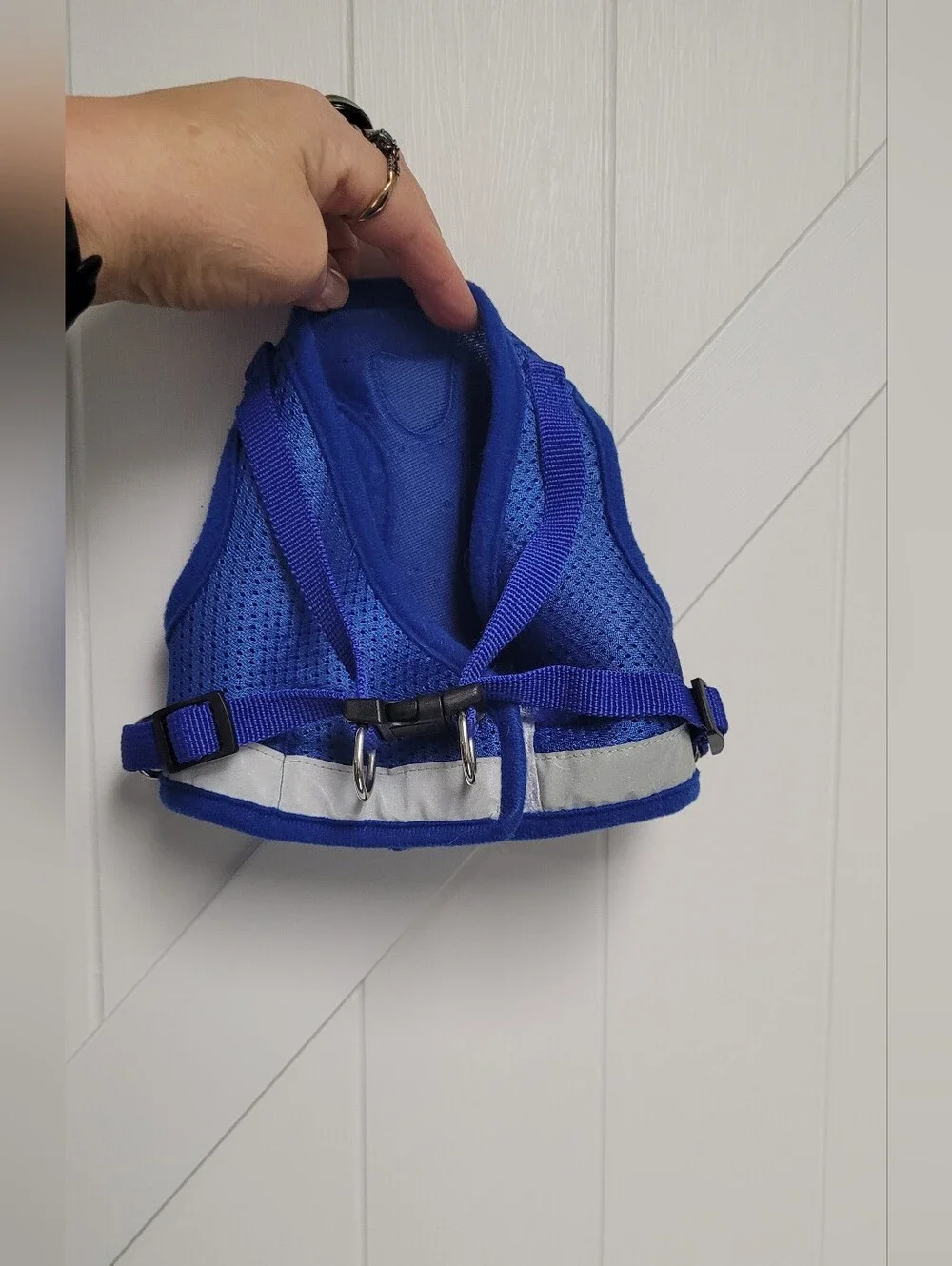 Dog's Safety Harness Vest in Royal Blue with Reflective Trim Medium
